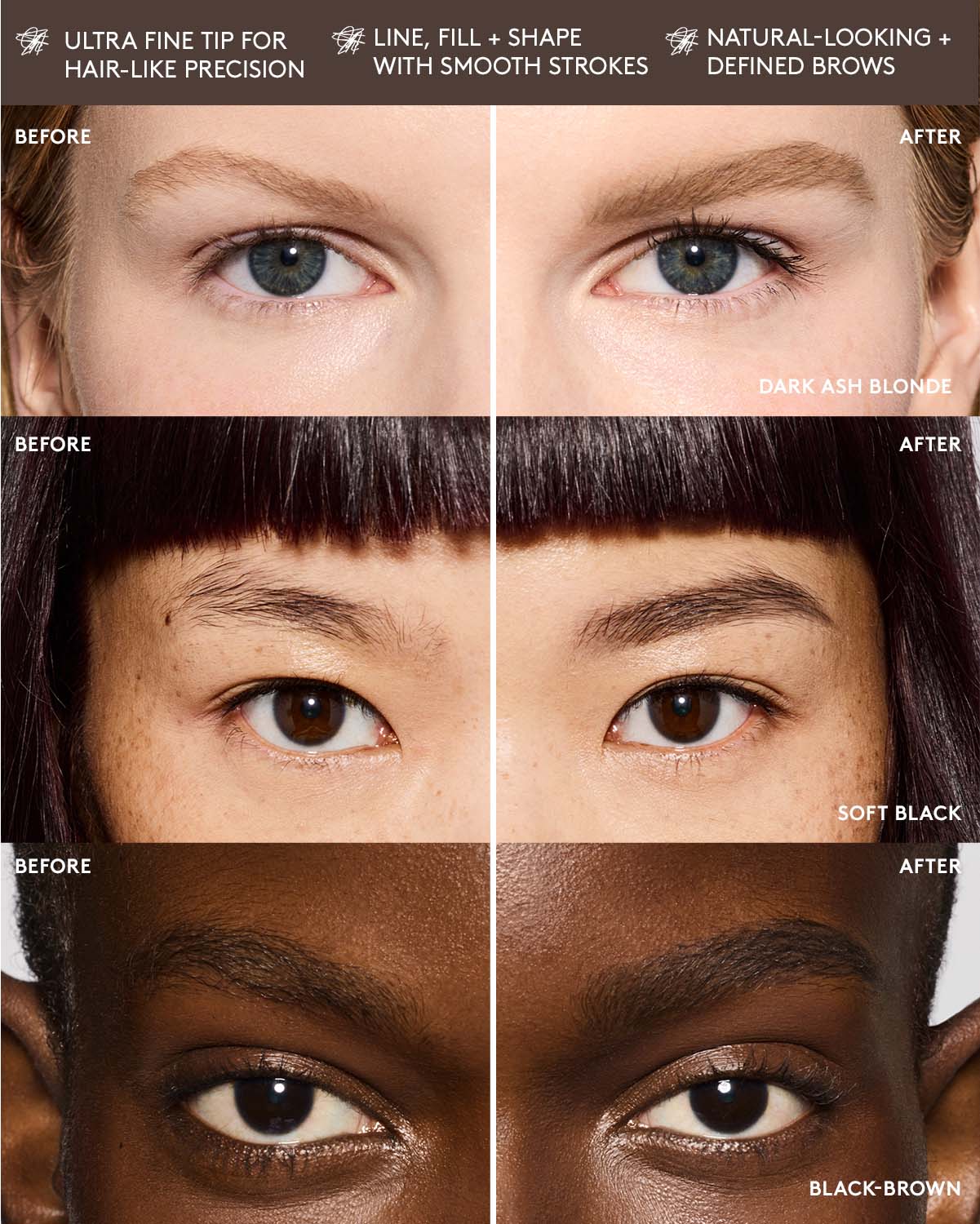 Brow MVP Ultra Fine Brow Pencil & Styler ¡ª Black-Brown