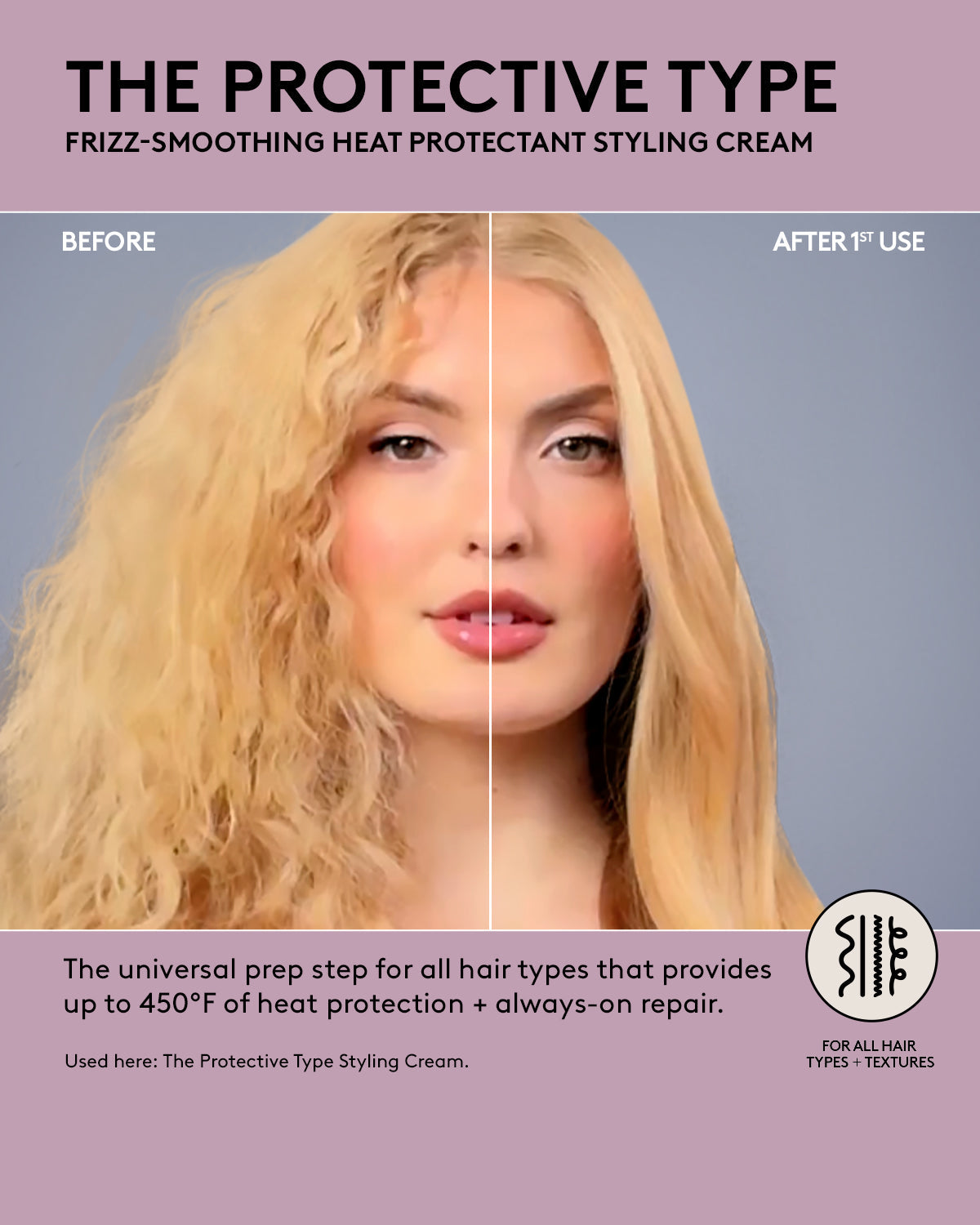 The Protective Type Frizz-Smoothing Heat Protectant Styling Cream